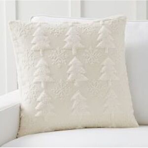 Pottery Barn Sherpa Tree & Snowflake Pillow Cover